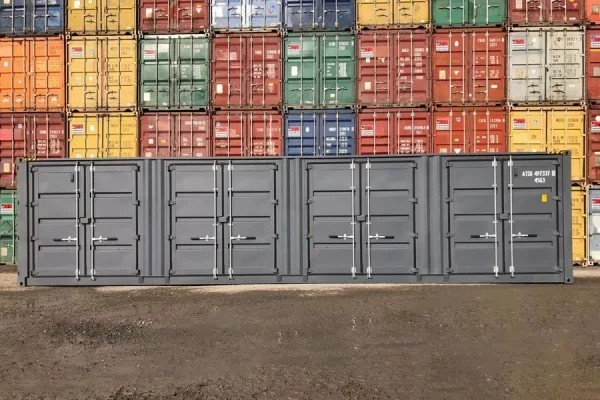 40ft New High Cube Shipping Container with Side Doors – Dual Access Extra Tall Steel Storage Unit