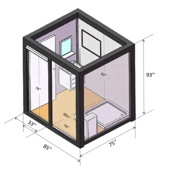 Portable Restroom, Bathroom, Mobile Toilet with Shower and Sink - Image 2